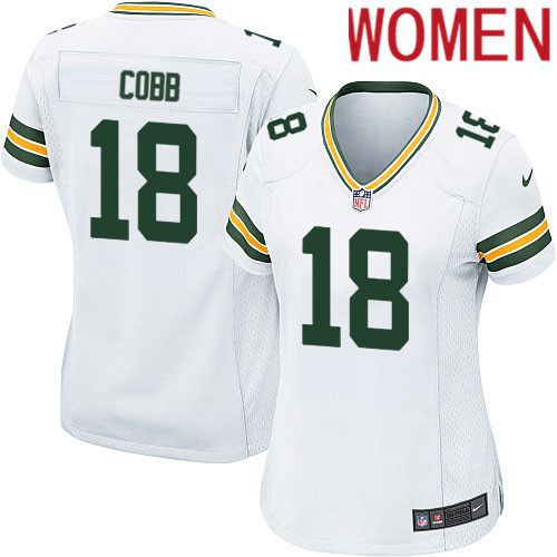 Women Green Bay Packers #18 Randall Cobb White Nike Game NFL Jersey->women nfl jersey->Women Jersey